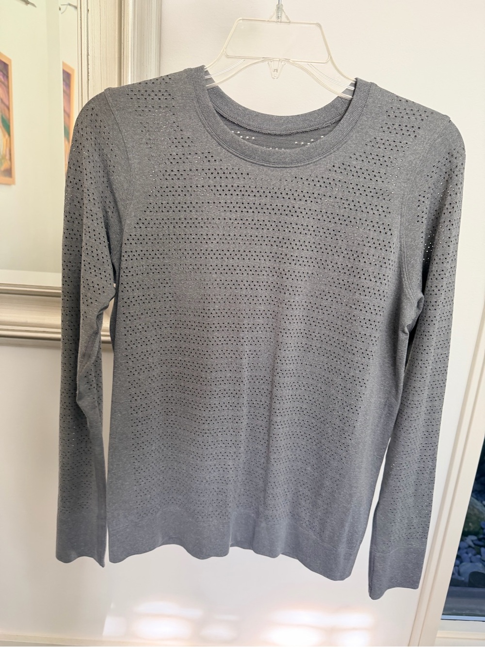 lululemon athletica Perforated Long Sleeve Crewneck Top - Gray